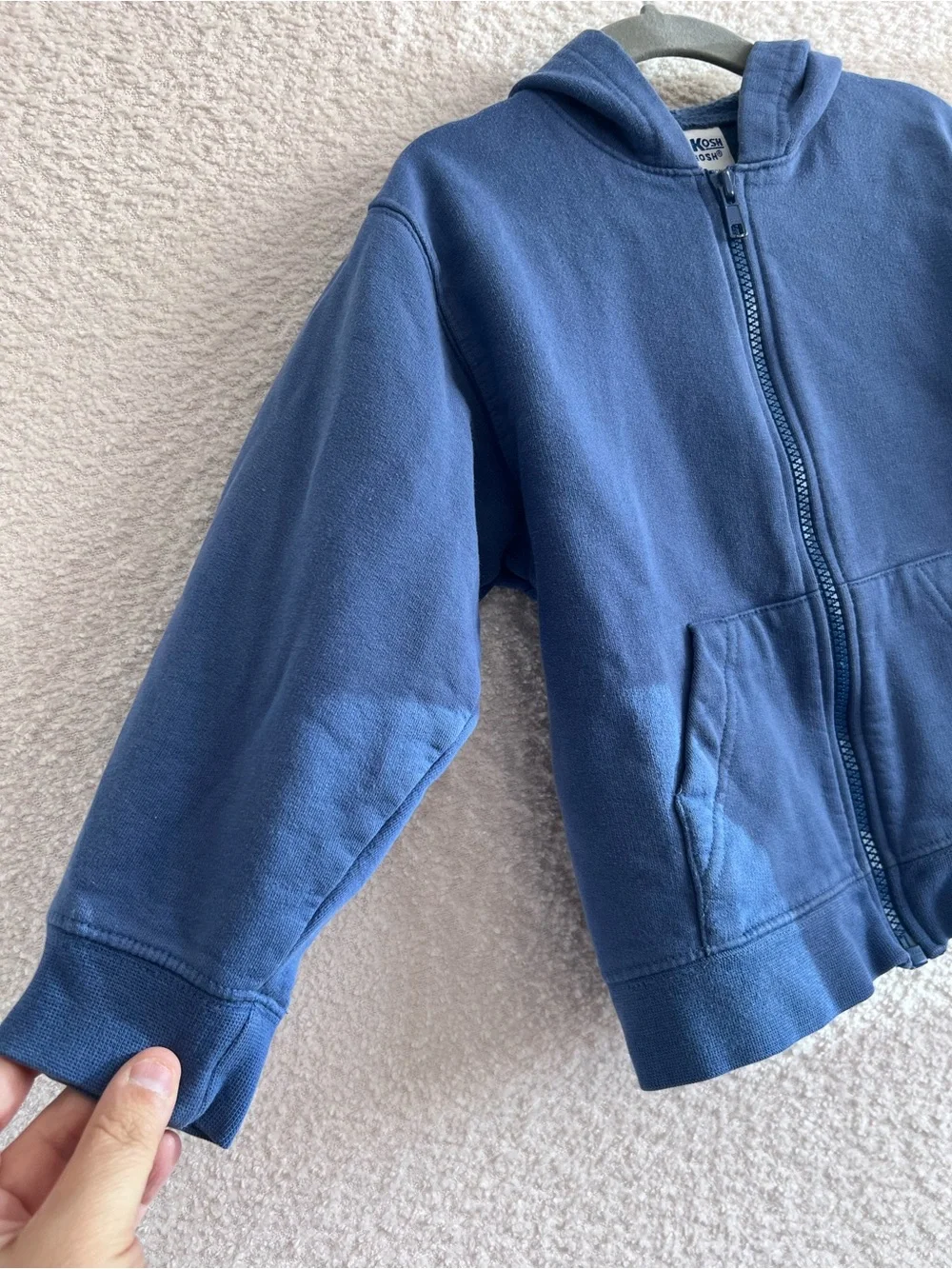 OshKosh Zip Up Vintage Toddler Sweatshirt Blue Hoodie Size‎ 4T